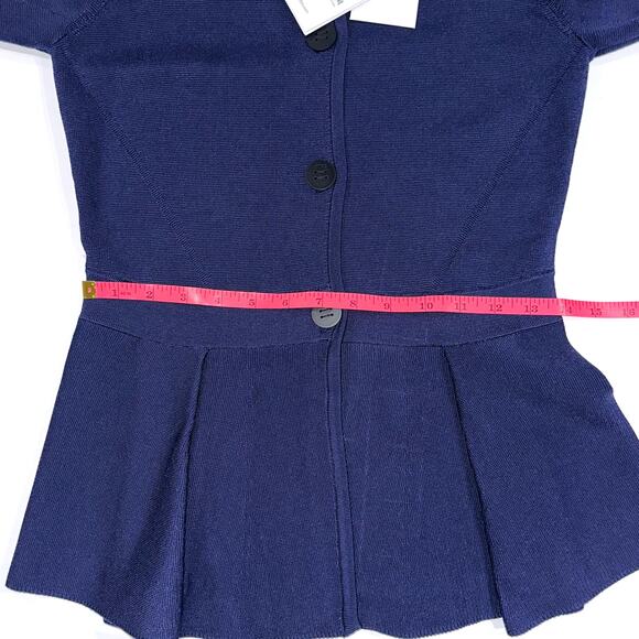 NWT The Fold London Drayton Peplum Knitted Jacket in Indigo Size Small - Picture 15 of 16